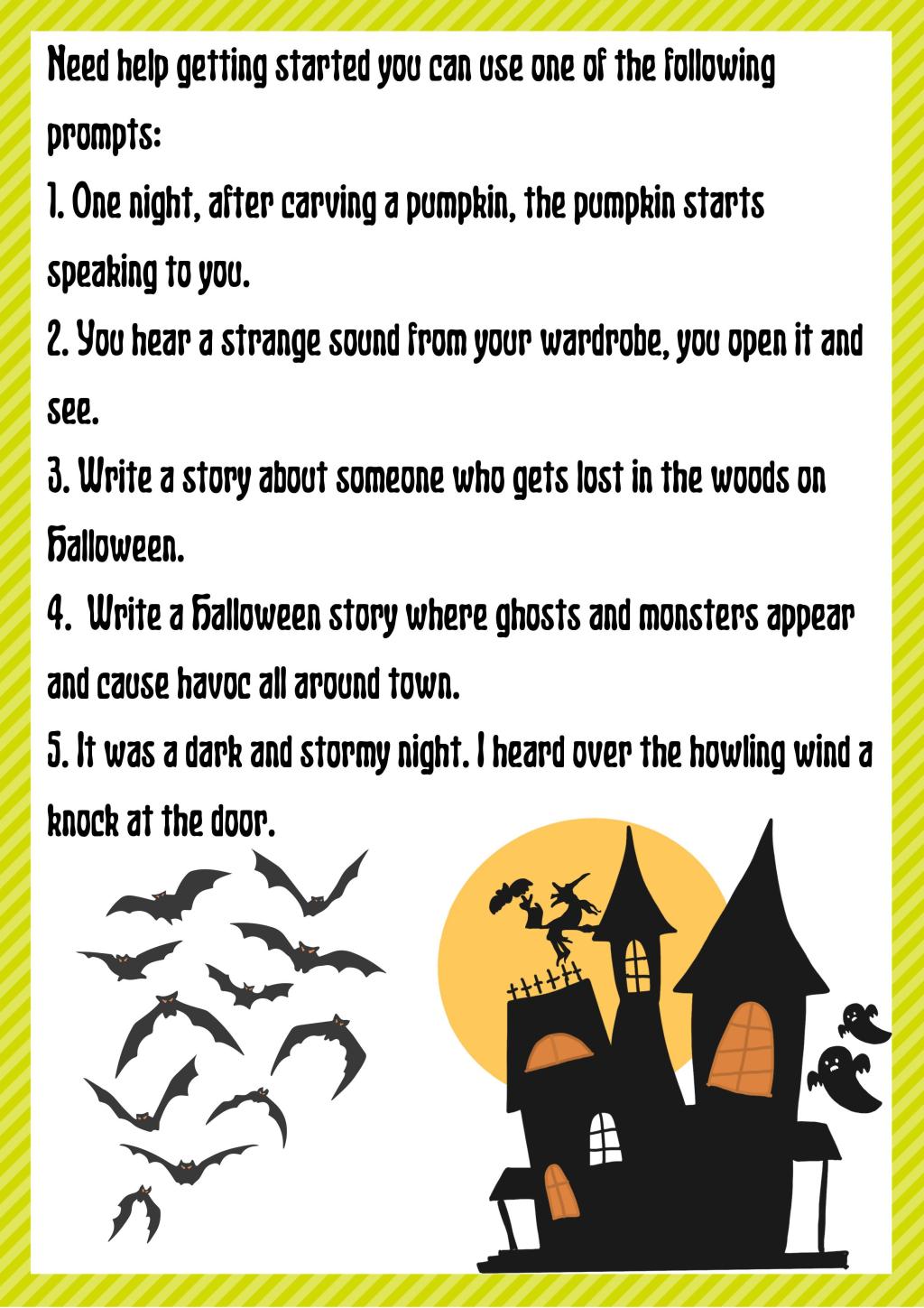 Halloween Short Story Competition Our Lady's School