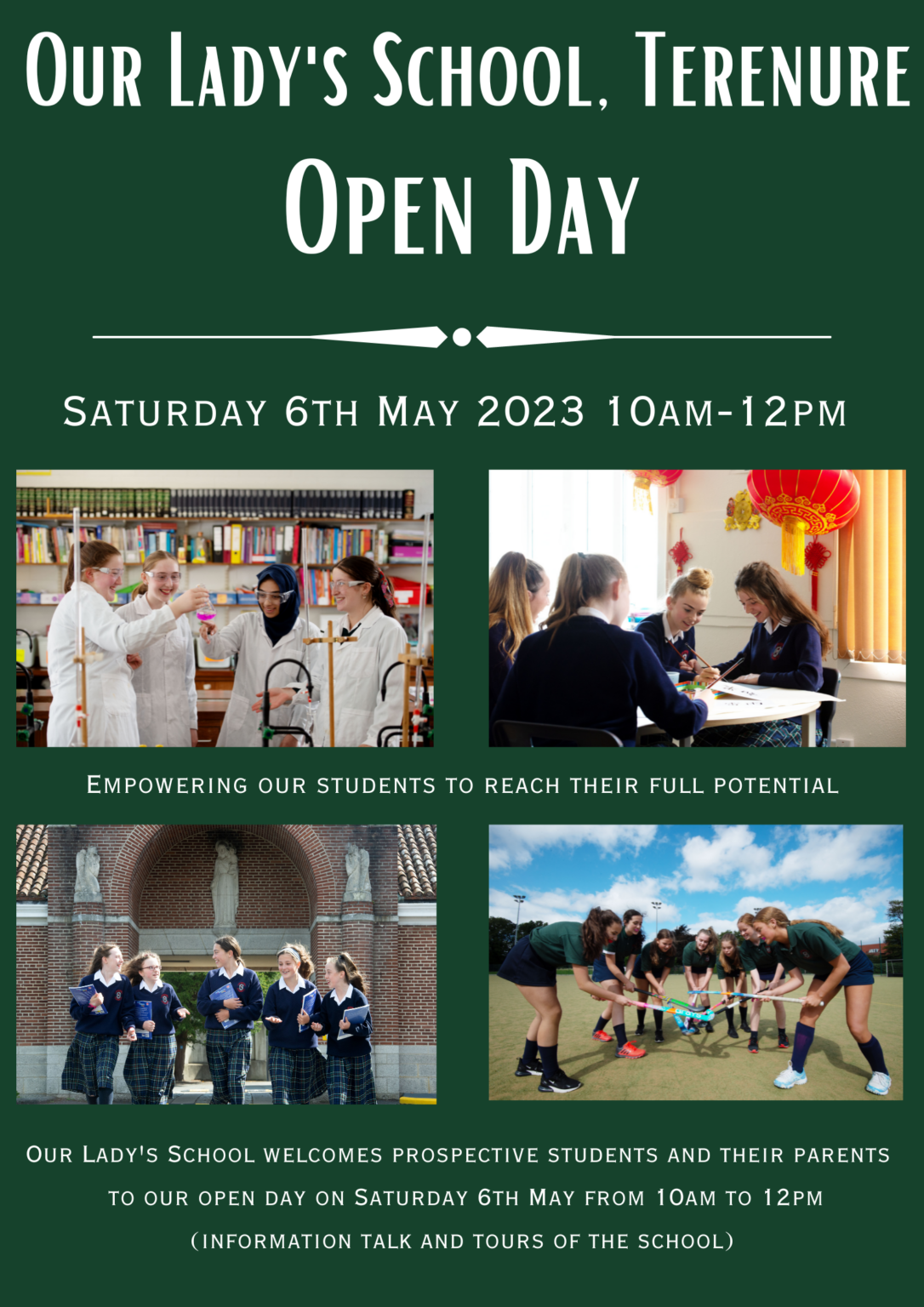Our Lady's School Terenure Open Day Poster png Our Lady's School